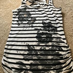 Black and white striped top